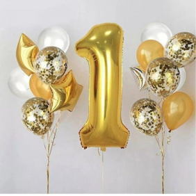 Kemer Florist Ballonset zum 1. Geburtstag, insgesamt 15 Heliumballons