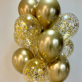  Kemer Çiçek Gönder 15 Adet Simli Ve krom Helyum Gold Balon Set