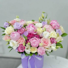  Kemer Çiçek Siparişi Lila Güzellik Gül Pion Şakayik Arajman