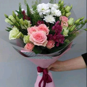  Kemer Flower Bouquet Rose Lisyanthus Chrysanthemum