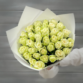 Kemer Florist 35 White Rose Bouquet Imported