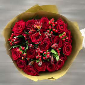  Kemer Blumen 21 rote Rosen Astomeryya Strauß