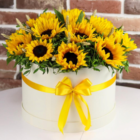  Kemer  Çiçek Büyük Boy Beyaz Kutu da AY Çiçeği Arajaman